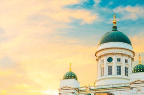 Helsinki cathedral at sunset
