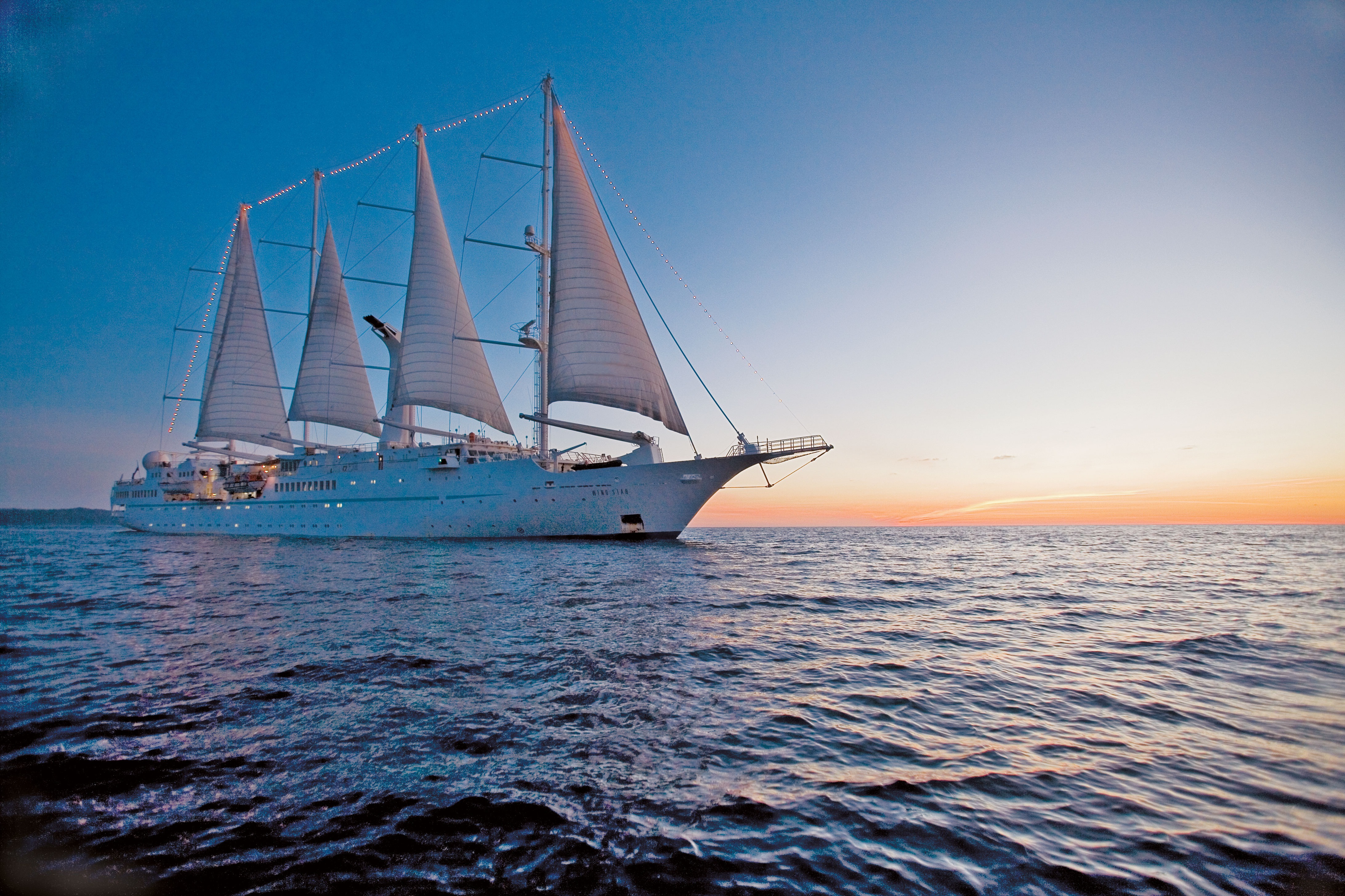 Windstar Cruises - Wind Star at sunset