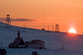 Sunset over Longyearbyen