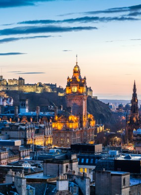 Cruises from Scotland - Edinburgh sunset
