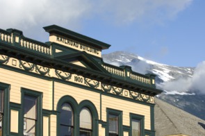 Railroad building in Skagway, Alaska