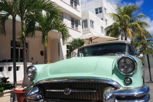 Vintage car in South Beach, Miami