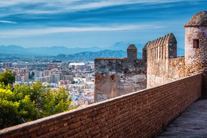 View from Gibralfaro fortress in Málaga, Spain