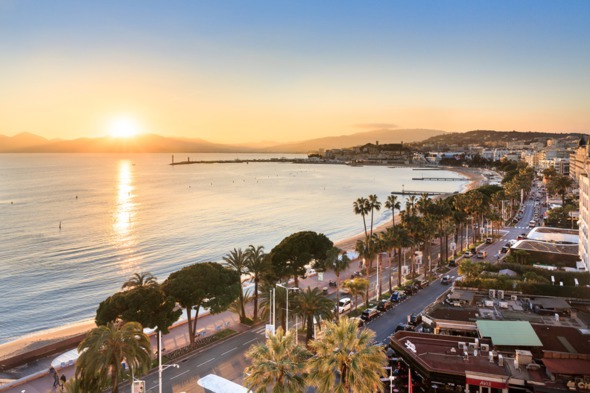 Sunset over Cannes, France