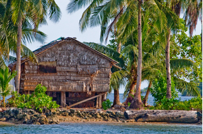 Bamboo house on Ghizo, Solomon Islands