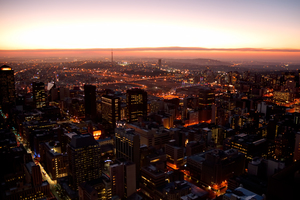 Sunset over Johannesburg, South Africa