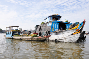 Floating market in Chau Doc, Vietnam