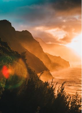 Hawaii cruises - Kauai at sunset