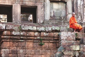 Monk at Angkor Wat, Cambodia