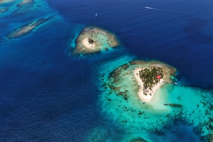 Aerial view of San Blas islands, Panama