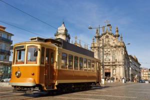 Historic tram in Porto