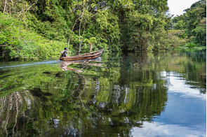 Boat on Nauta Caño river, Peruvian Amazon