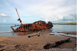 World War II shipwreck near Honiara, Guadalcanal, Solomon Islands