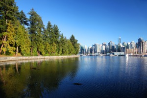View of city and Stanley Park, Vancouver