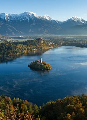 Lake Bled, Slovenia, one of the many lakes you can combine with a river cruise holiday