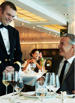 Dinner on Seabourn, one of the best cruise lines with a formal dress code