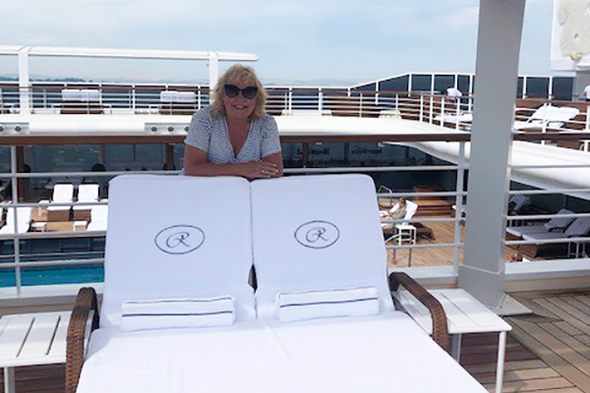 Sharon Trigg on board Regent Seven Seas Splendor