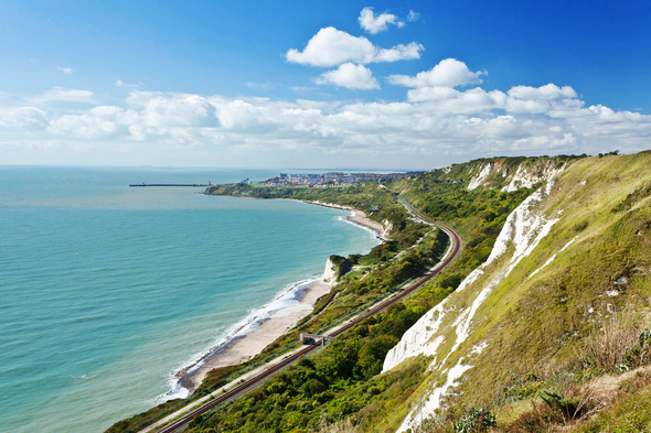 View from white cliffs of Dover