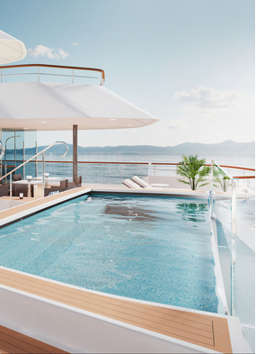 Ritz-Carlton Yacht Collection's Evrima, one of the best options for a luxury mini cruise