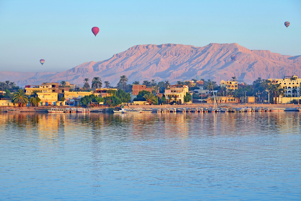 Hot air balloons over Luxor, Egypt