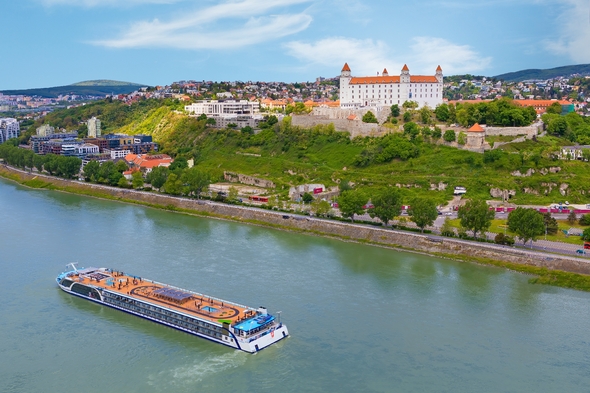 AmaMagna on the Danube river in Bratislava, Slovakia